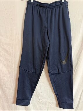 Nike Men's Dark Navy Joggers with Black Swoosh Accent